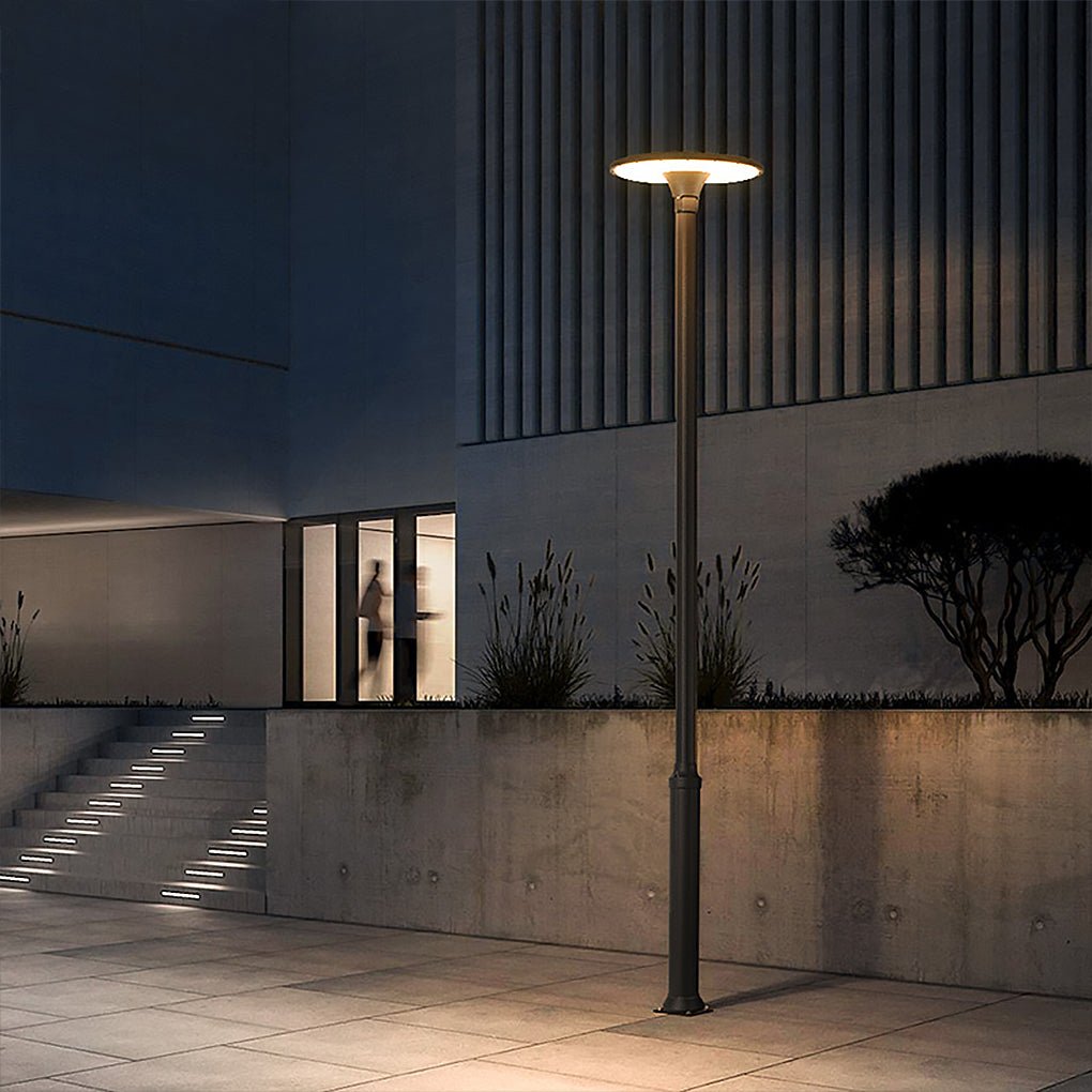 Round Waterproof LED Gray Modern Public Lighting Outdoor Pole Lights