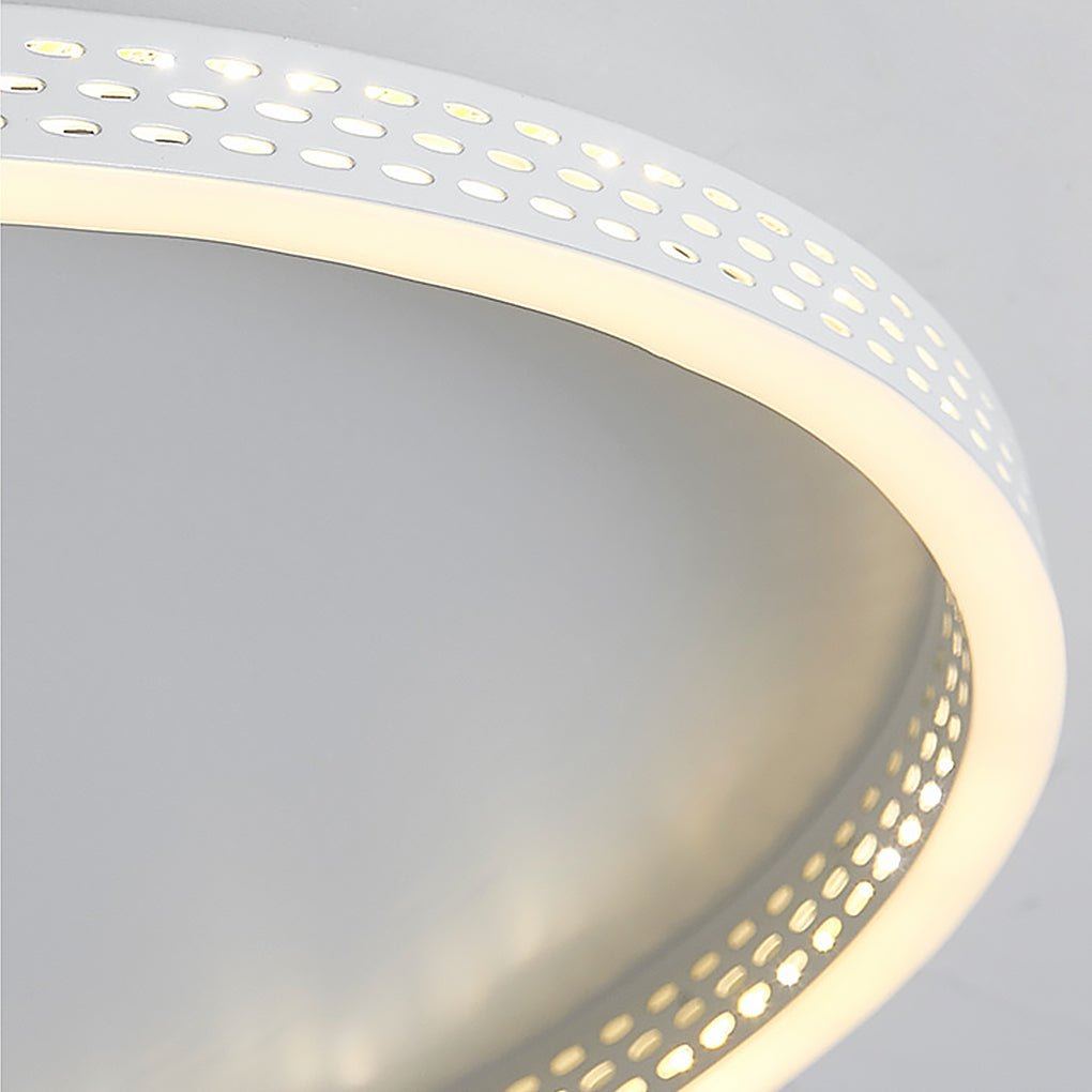 Modern Round Dimmable Flush Mount Lights LED Ceiling Light with Hollow Edge