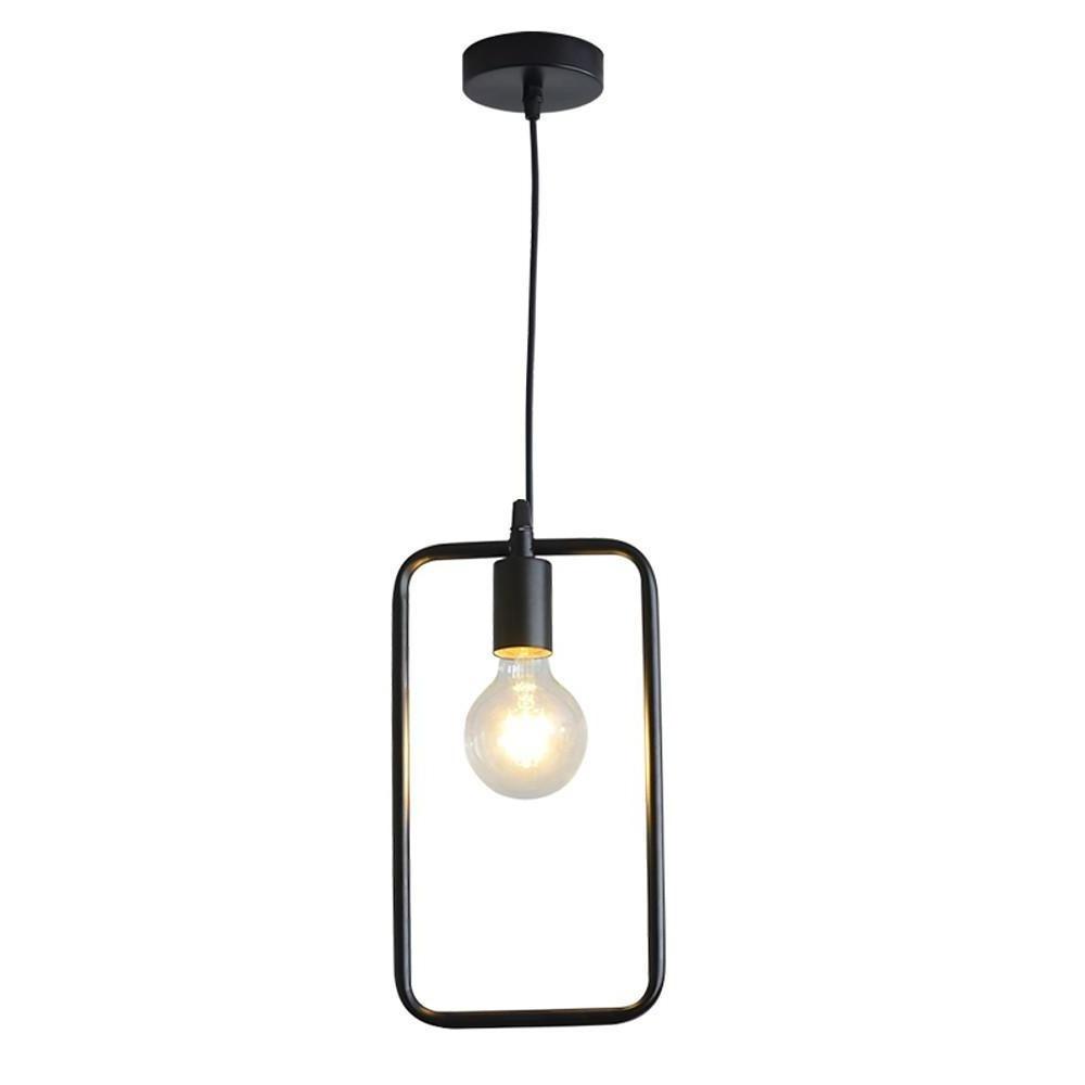 Metal Black and Gold Pendant Light Rounded Square Pendant Lighting