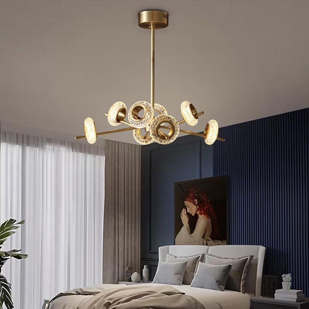 Unique Design Modern Brass Chandelier Copper Glass Island Ceiling Light