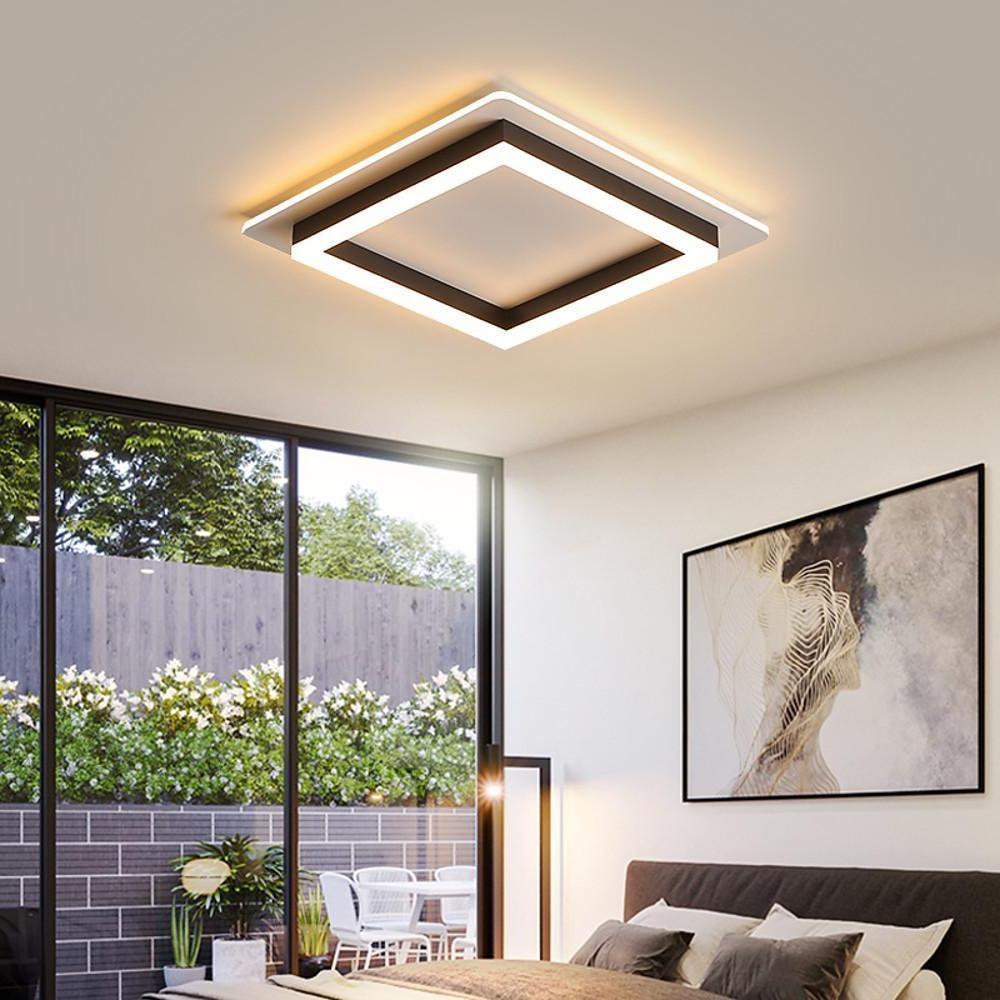 Two Square Shaped Modern LED Flush Mount Ceiling Light for Bedroom