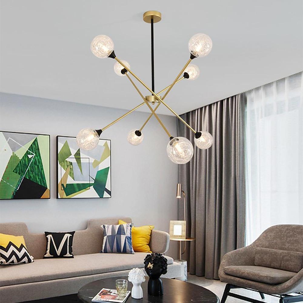 LED Modern Glass Sputnik Chandelier Pendant Light Hanging Lamp Island Lights