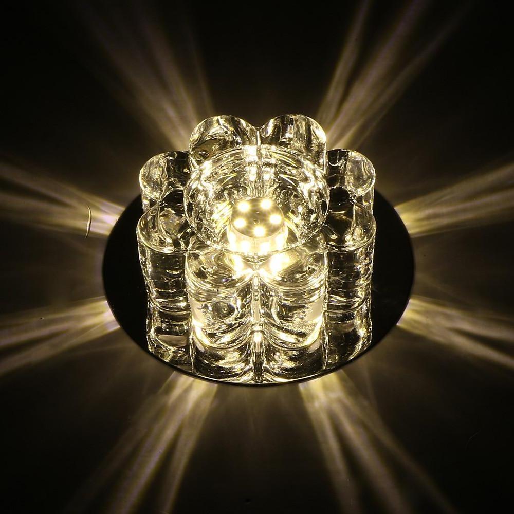 Electroplated Metal Crystal Flower Multi Color LED Modern Ceiling Light