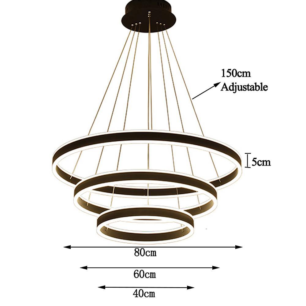 3 Circles Interweaved LED Modern Chandeliers Pendant Light Hanging Lamp