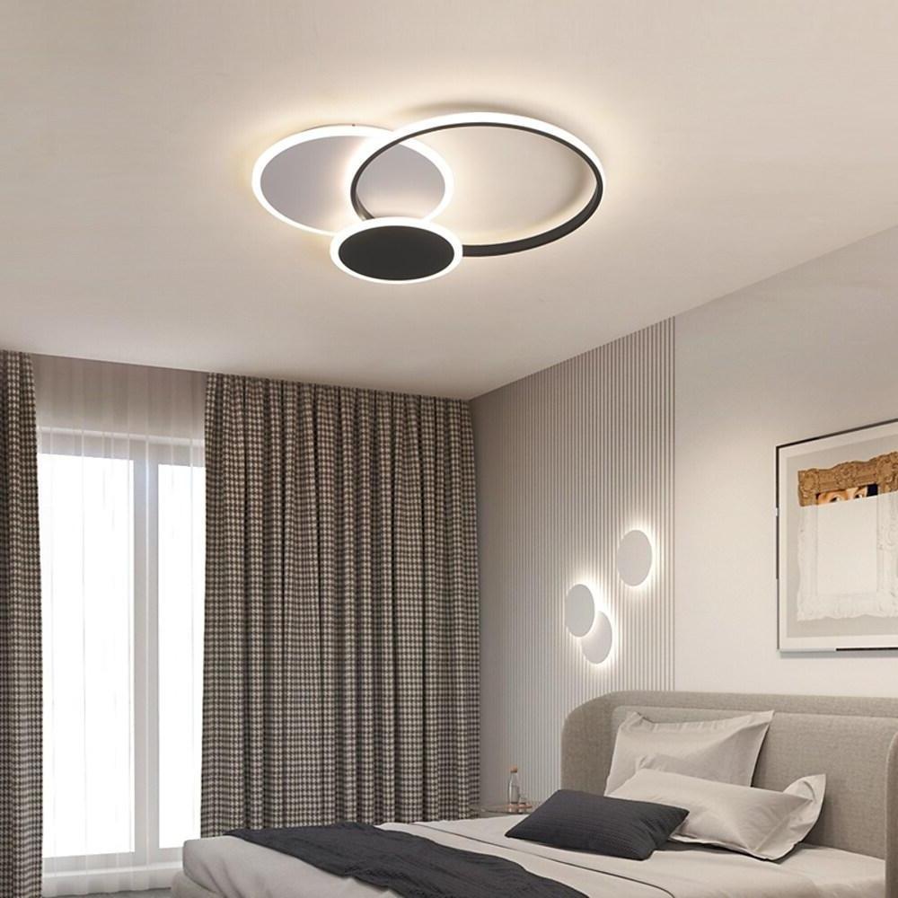 3 Circle Artistic LED Flush Mount Ceiling Light for Bedroom