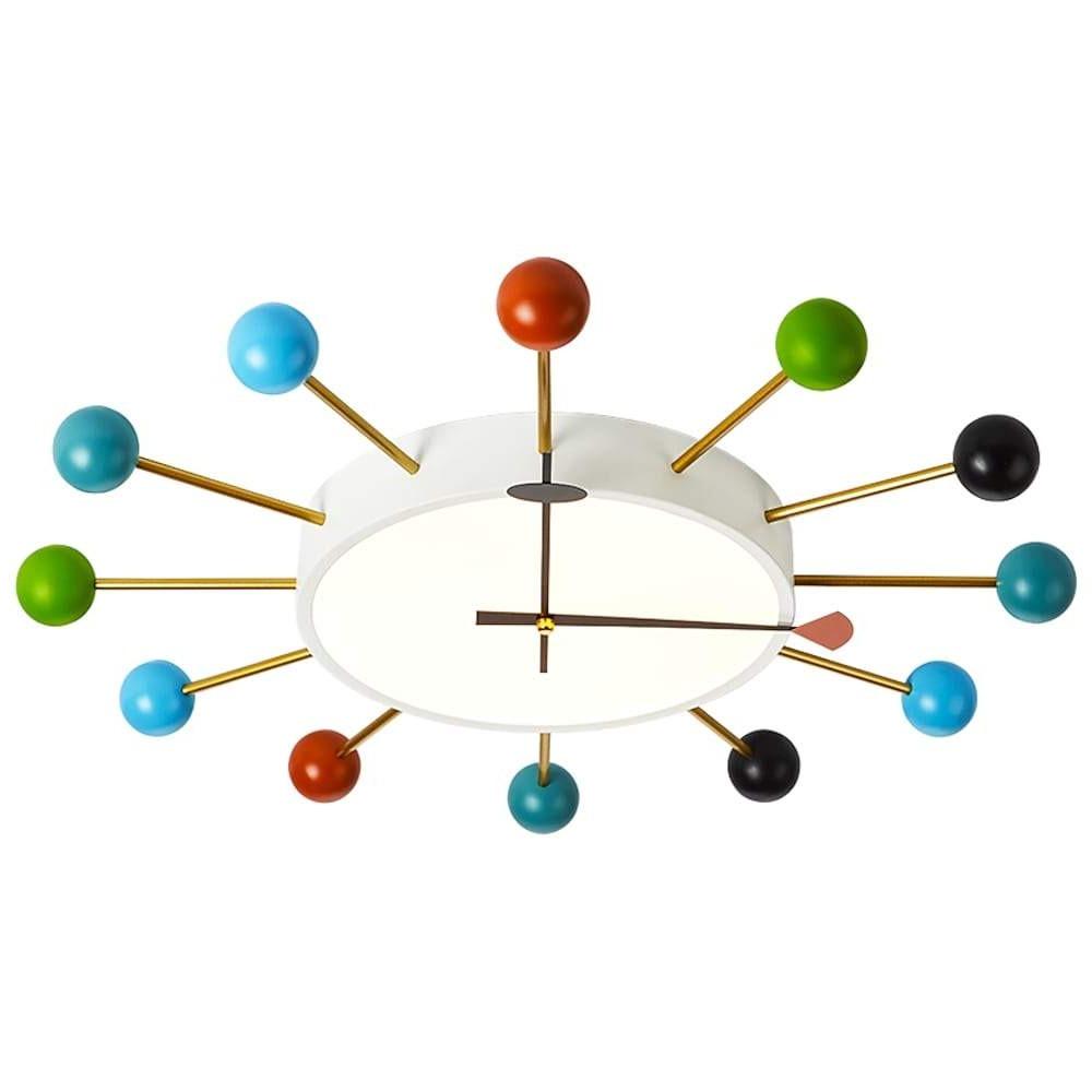 24 Inches Colorful Nelson Ball Clock LED Round Flush Mount Ceiling Light