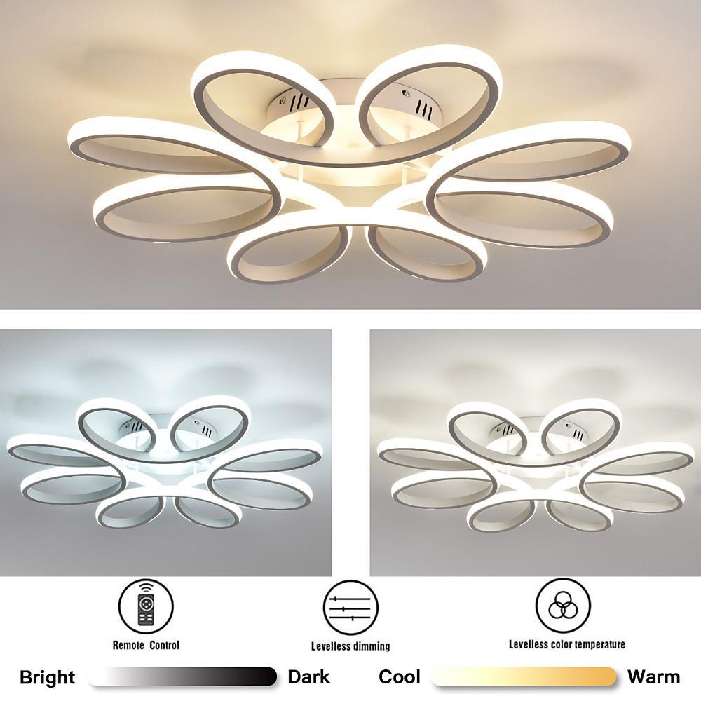 Flower Shaped Dimmable LED White Modern Ceiling Lights Flush Mount Lighting