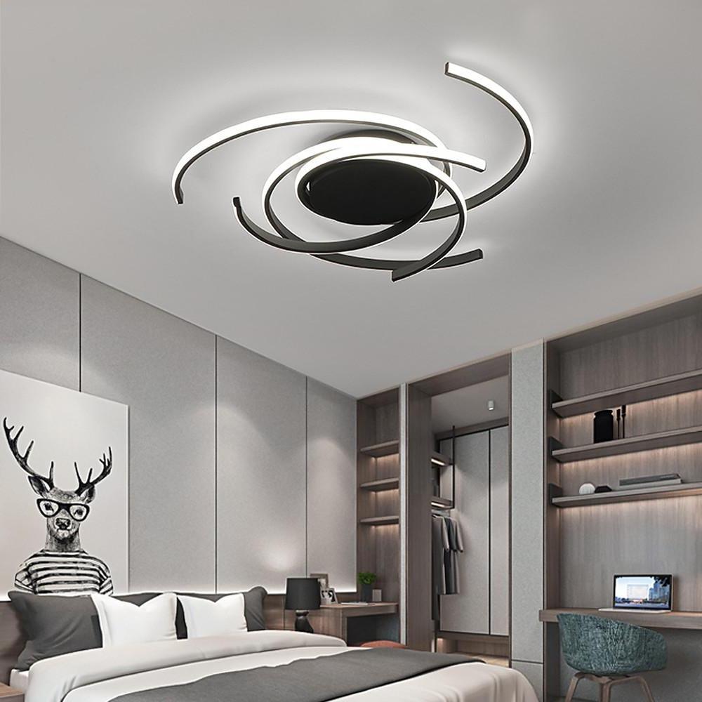 30 Inch Swirls Circle Abstract LED Flush Mount Ceiling Light for Living Room