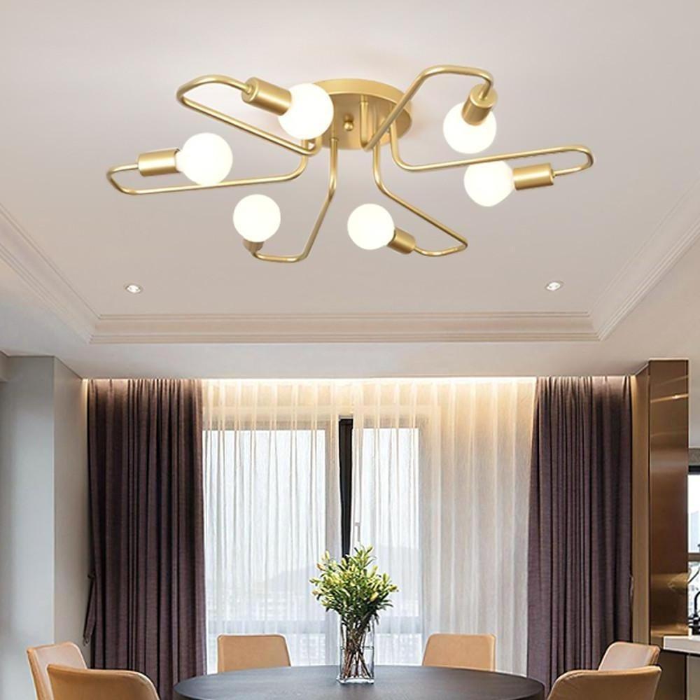 Linear Metal Flower Shaped LED Modern Flush Mount Lighting Ceiling Lights