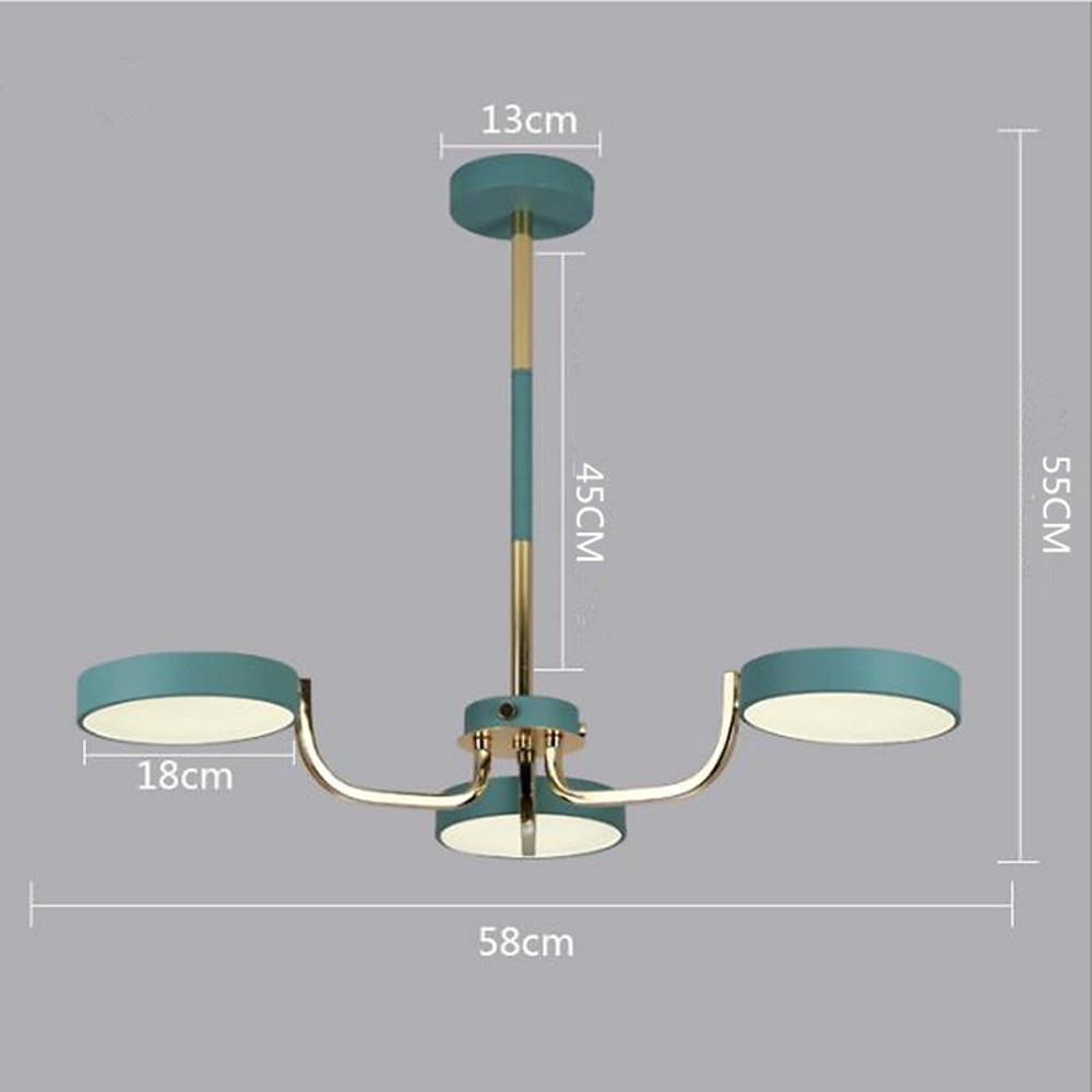 3 Lights Circular LED Modern Chandeliers Kitchen Pendant Lighting