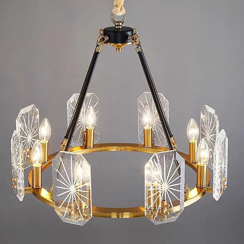 Wagon Wheel Chandeliers - 8 or 10 Lights, Gold Finish