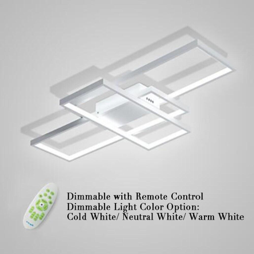 Multi Rectangle Large Flush Mount Ceiling Light with 3 Integrated Tiered Lights