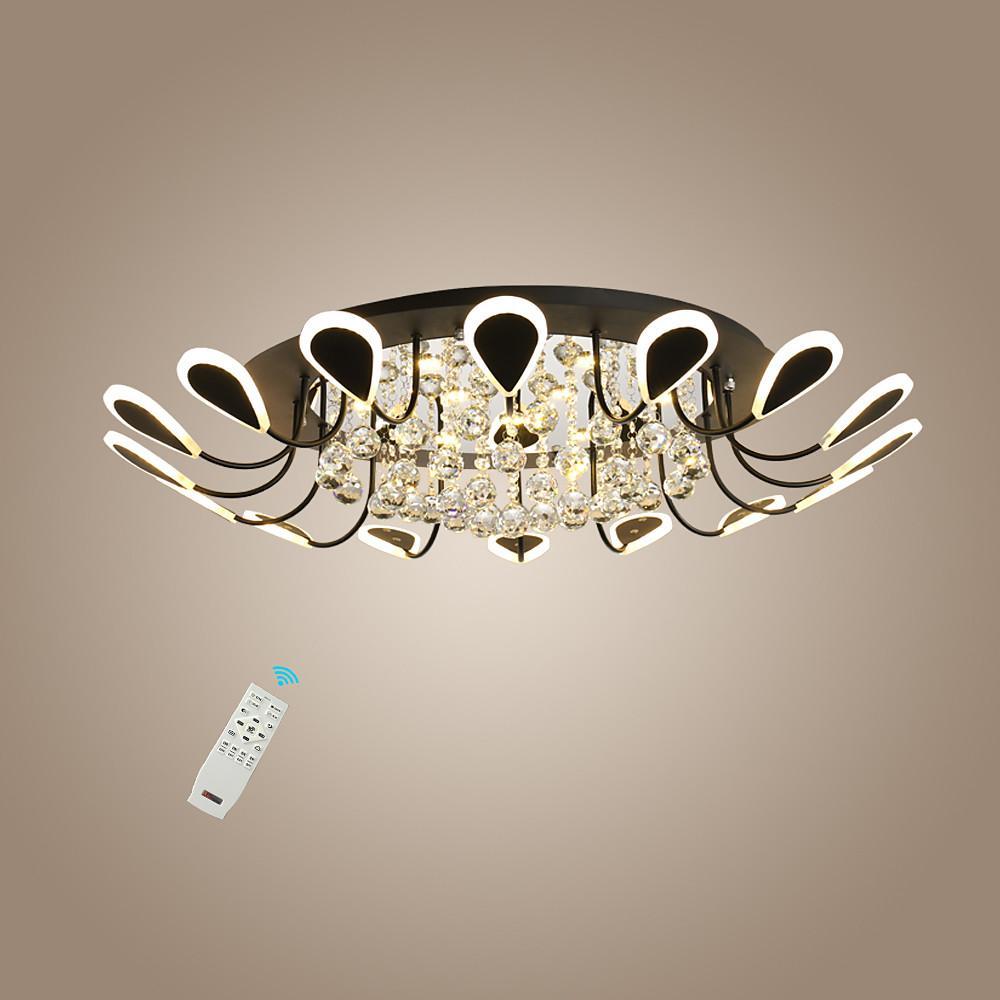 Flower Shaped Dimmable LED Crystal Modern Flush Mount Lighting Ceiling Light