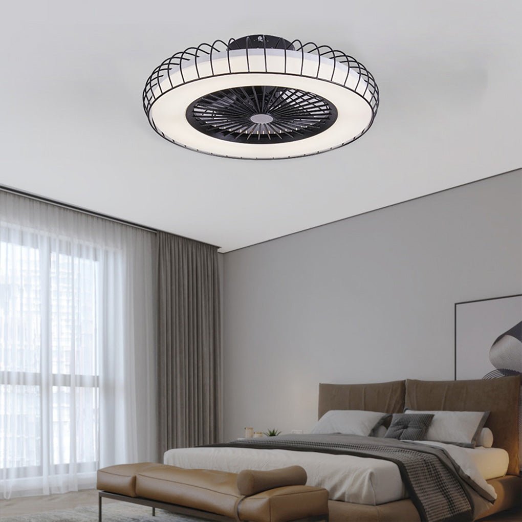 Nordic Invisible Fan Bladeless Stepless Dimming Integrated Ceiling Fan Lamp