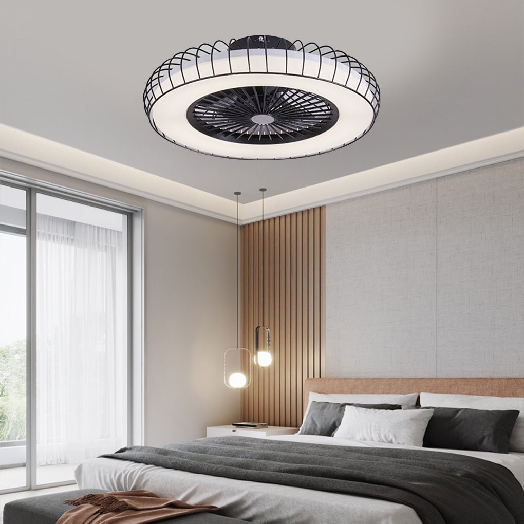 Nordic Invisible Fan Bladeless Stepless Dimming Integrated Ceiling Fan Lamp