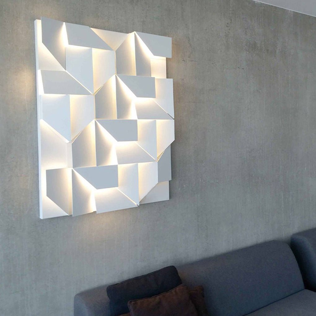 Nordic Minimalist Art Geometric Design Stepless Dimming LED Wall Lamp for Living Room