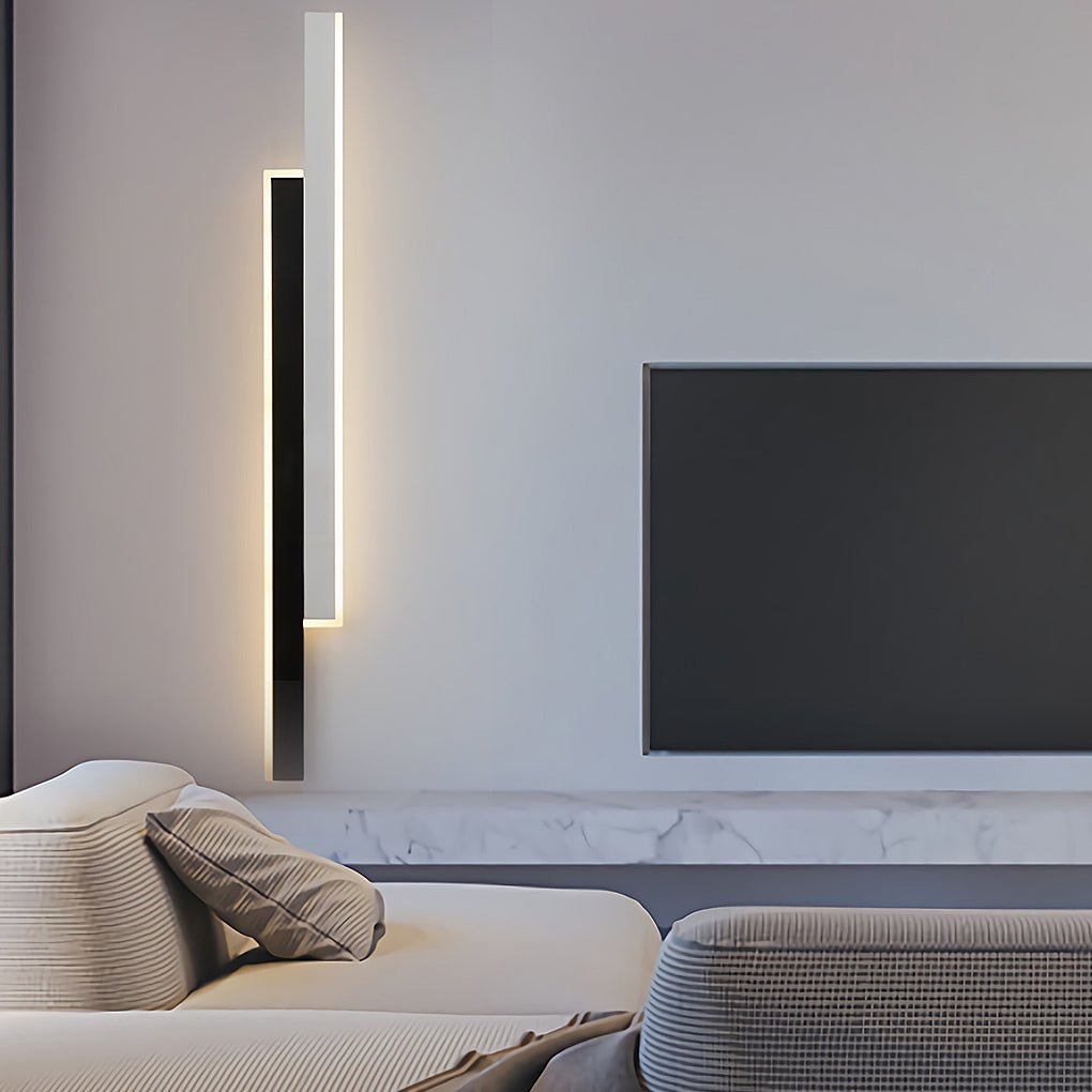 Nordic Minimalist Double Long Strip LED Wall Lamp for Living Room Bedside Aisle