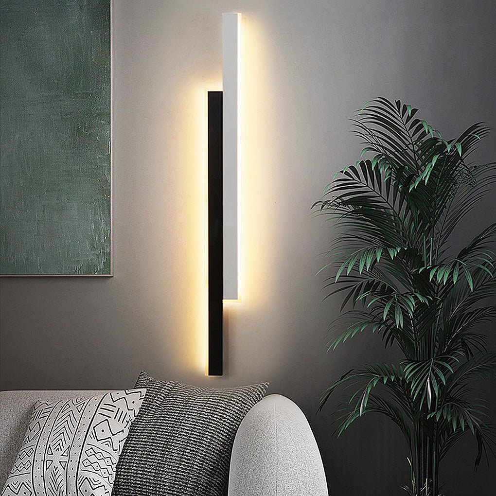 Nordic Minimalist Double Long Strip LED Wall Lamp for Living Room Bedside Aisle