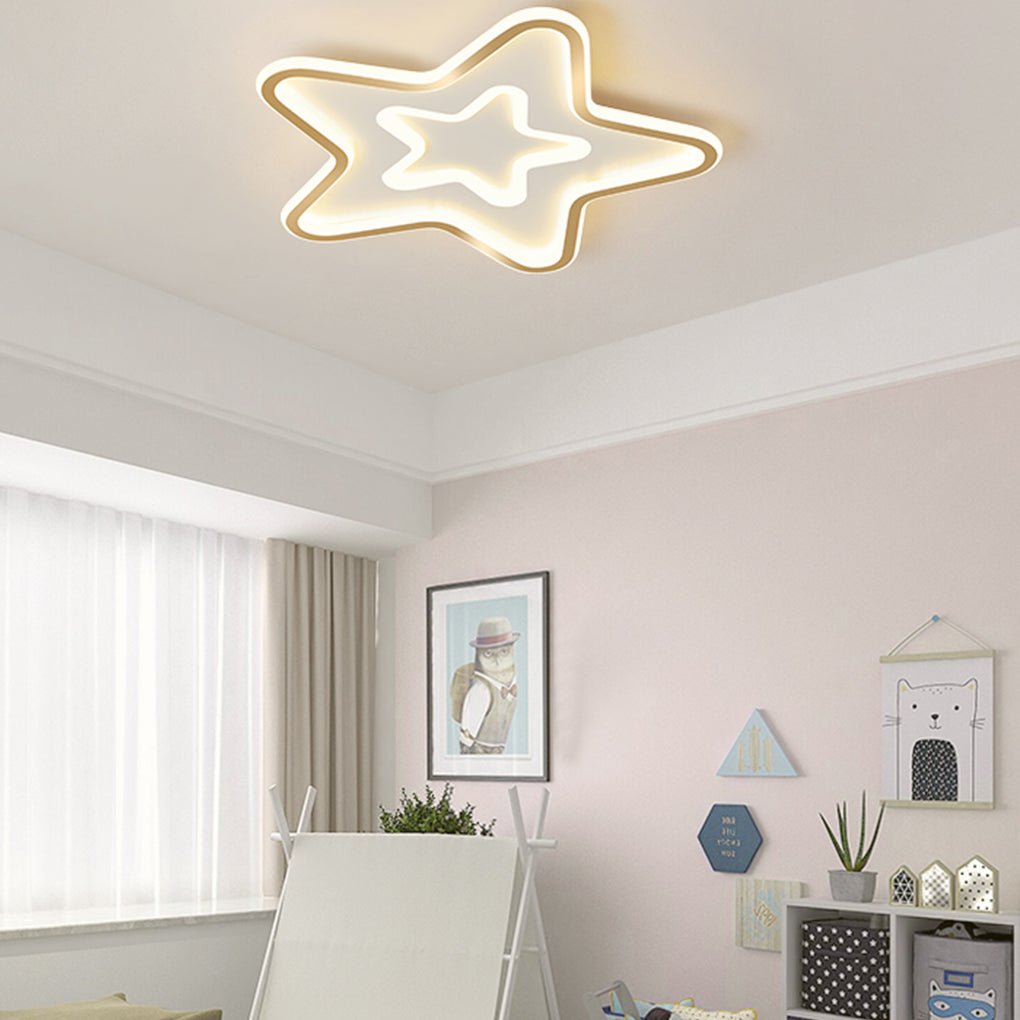 Nordic Simple LED Ultra-thin Five Pointed Star Ceiling Light Kid's Bedroom Lamp