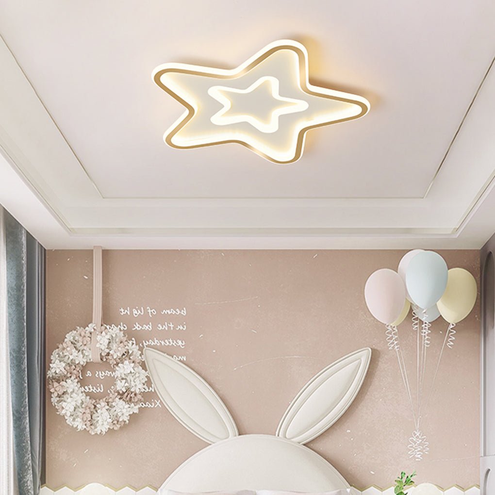 Nordic Simple LED Ultra-thin Five Pointed Star Ceiling Light Kid's Bedroom Lamp