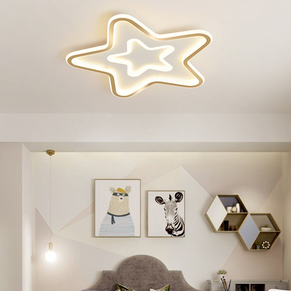 Nordic Simple LED Ultra-thin Five Pointed Star Ceiling Light Kid's Bedroom Lamp