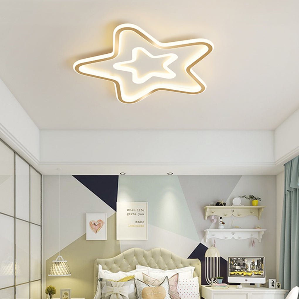 Nordic Simple LED Ultra-thin Five Pointed Star Ceiling Light Kid's Bedroom Lamp