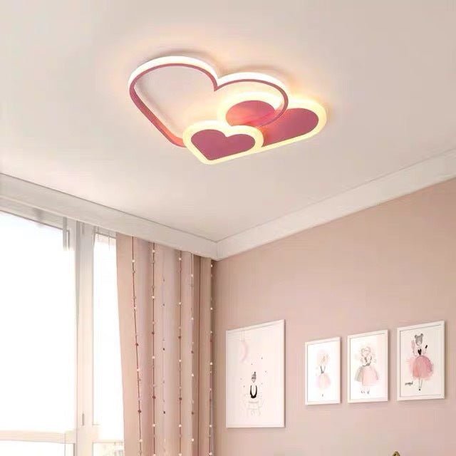 Nordic Style Creative Heart-shape INS Style LED Ceiling Lighting for Kid's Room