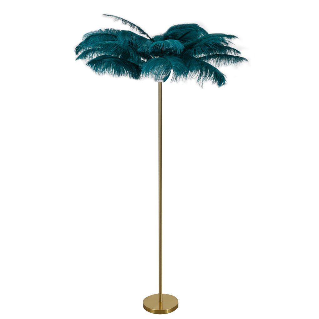 30 Inch Statement Ostrich Feather Decorative Accent Floor Lamp