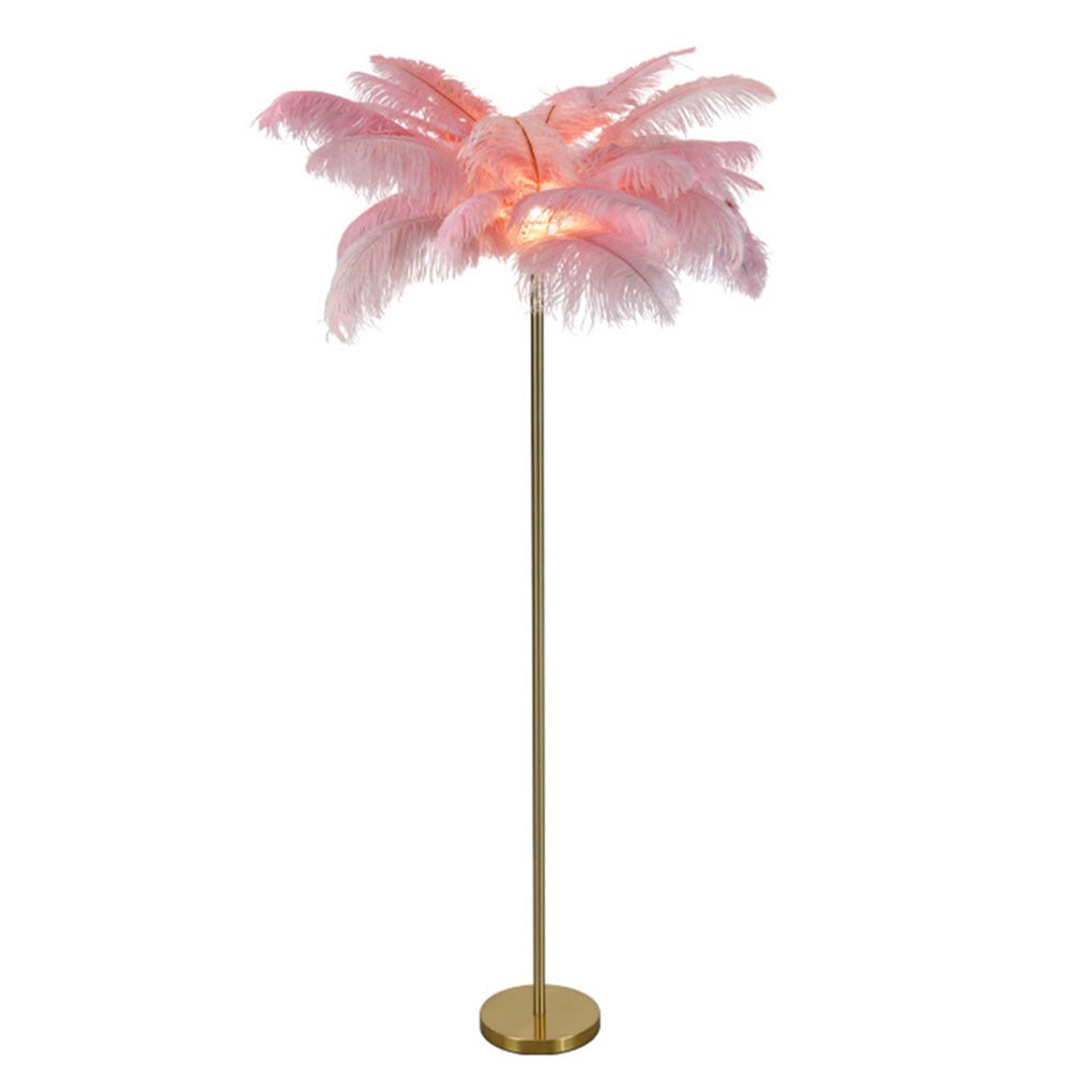 30 Inch Statement Ostrich Feather Decorative Accent Floor Lamp