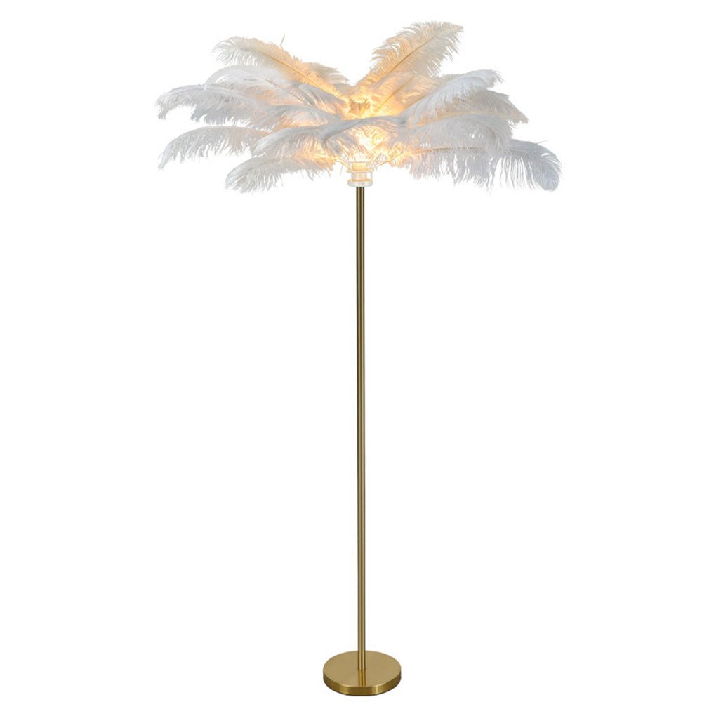 30 Inch Statement Ostrich Feather Decorative Accent Floor Lamp