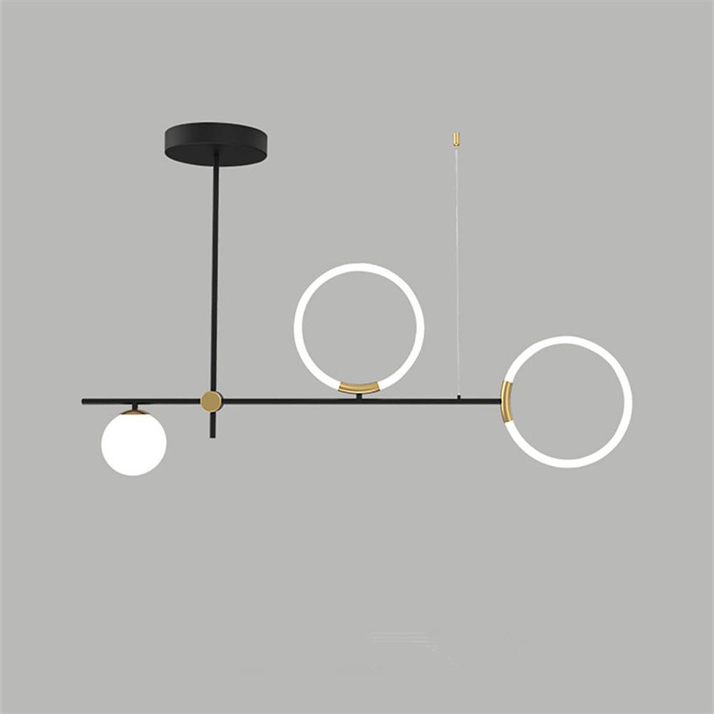 Circles LED Black Modern Chandeliers Island Lights Hanging Lamp Pendant Light