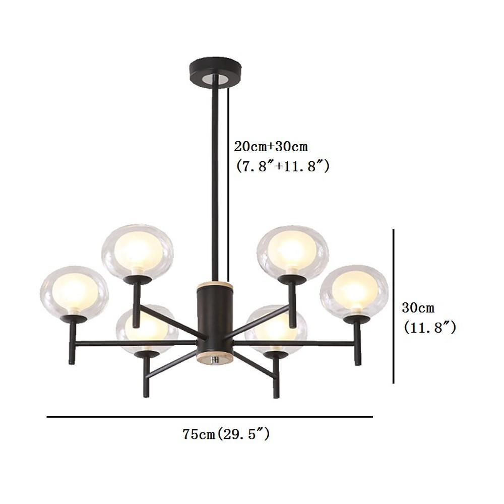 Nordic Sputnik Chandelier Industrial LED Bubble Chandelier 18 Bulbs