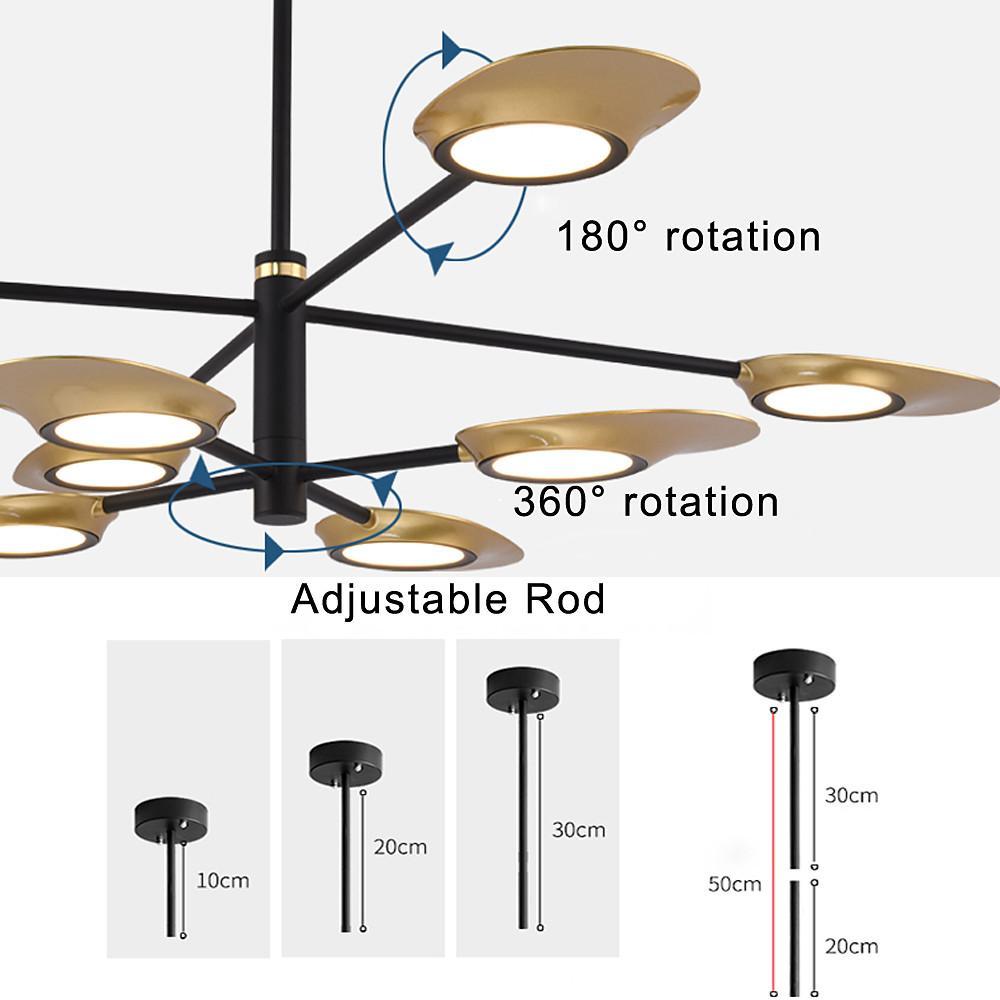 Modern Creative Adjustable Chandelier Light Metal Living Room Ceiling Lights