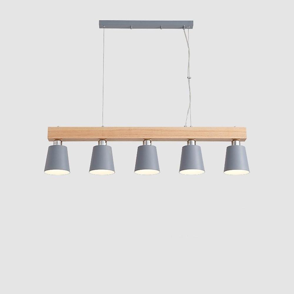 Row Of Lights Farmhouse Pendant Light Metal Wood Bamboo Pendant Lighting