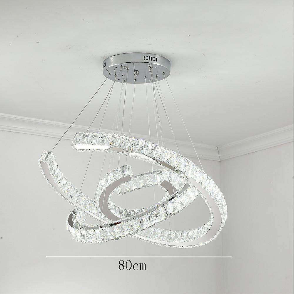 Wave Flush Mount Lighting for Dining Room LED Crystal Stainless Steel Ceiling Lights