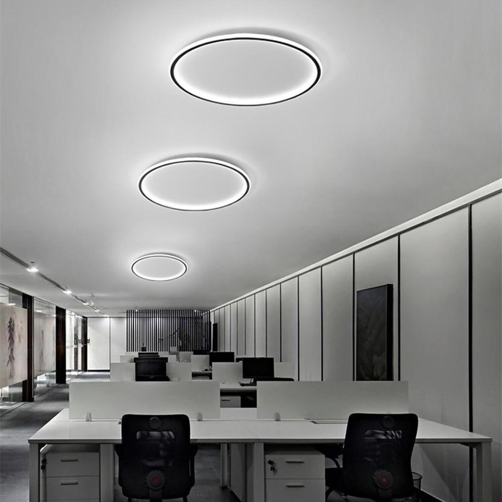 Circular Flush Mount Ceiling Light Minimalist Acrylic Metal Silica Gel LED Light