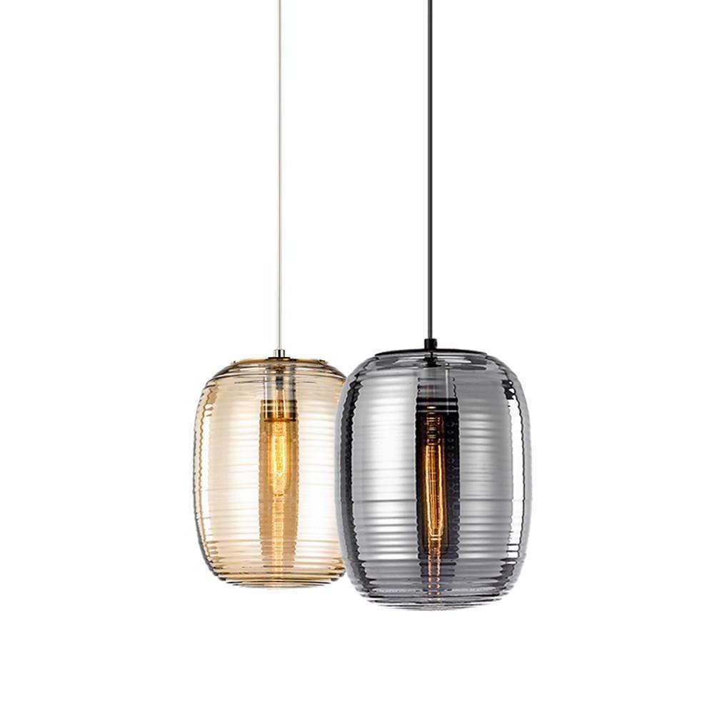 Lantern Shaped Electroplated Glass LED Modern Pendant Lighting Island Lights