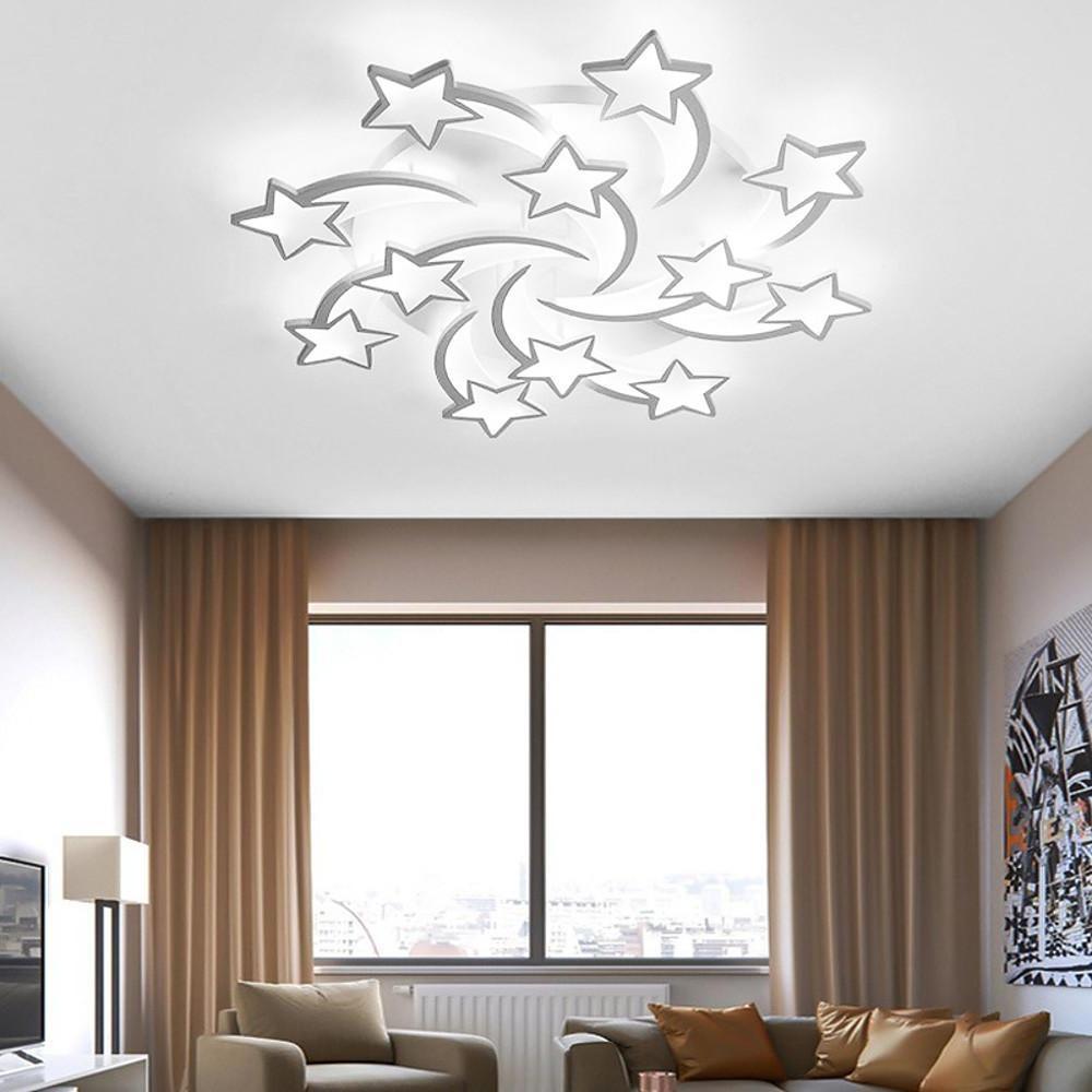 Celestial Shooting Stars Flush Mount Ceiling Light- LED, Dimmable, White, 5 to 15 Star Lights