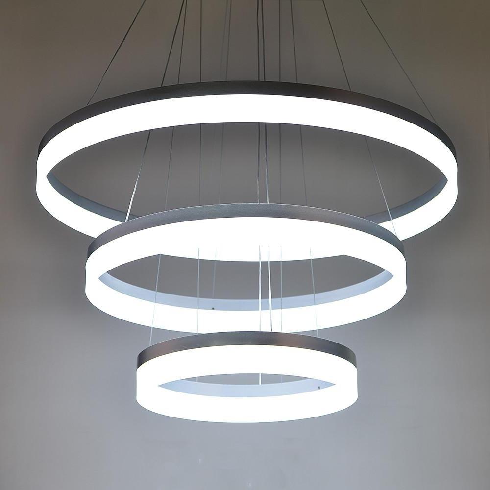 Adjustable Gradated 3 Rings Dimmable LED Modern Chandeliers Pendant Lighting