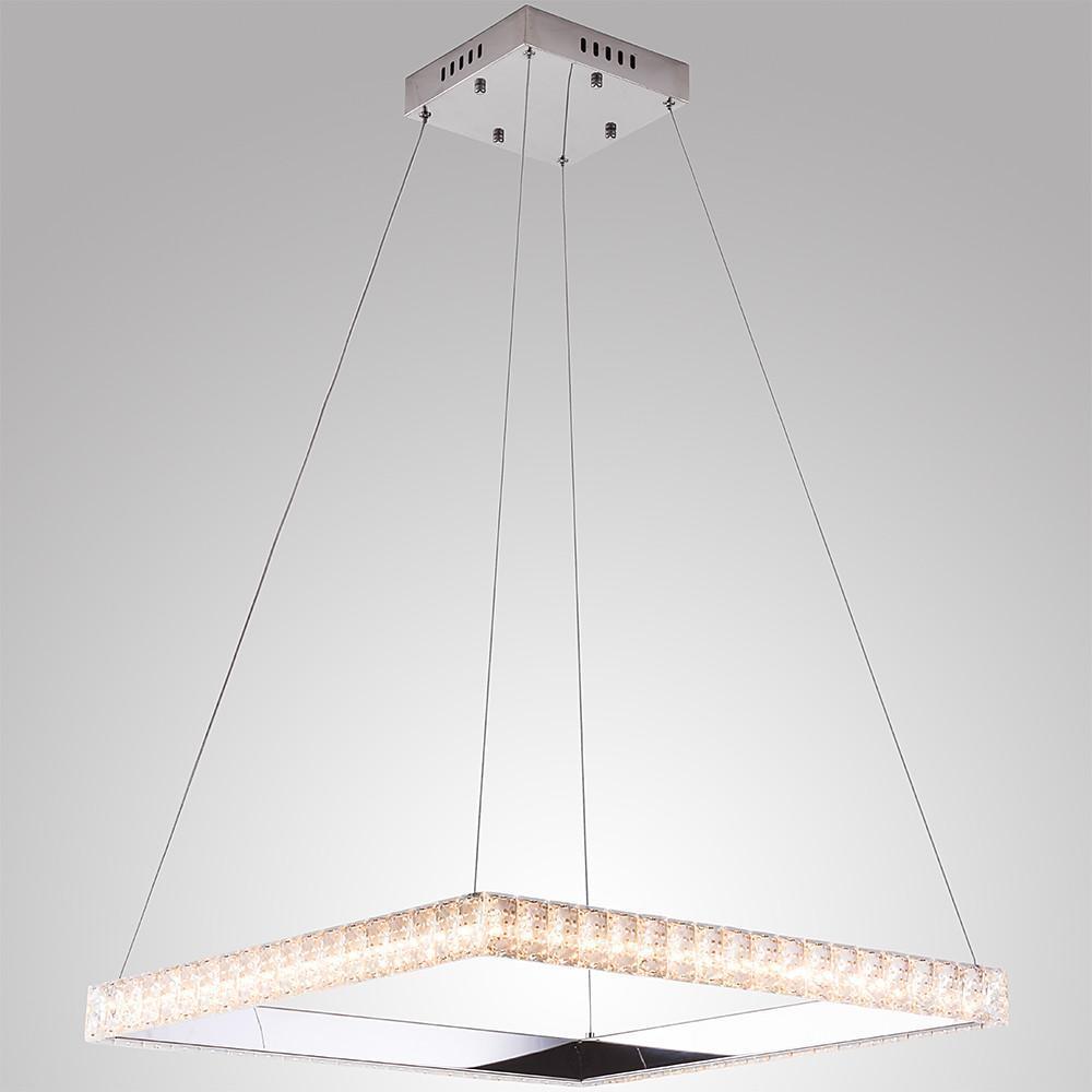 Square Electroplated Crystal Metal LED Modern Chandeliers Pendant Light