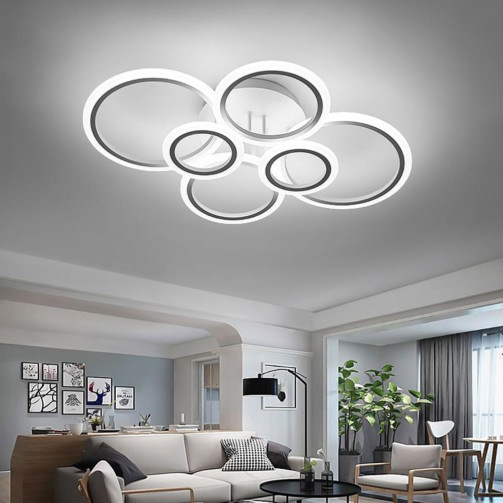 6 Circle Geometric LED Flush Mount Ceiling Light for Bedroom