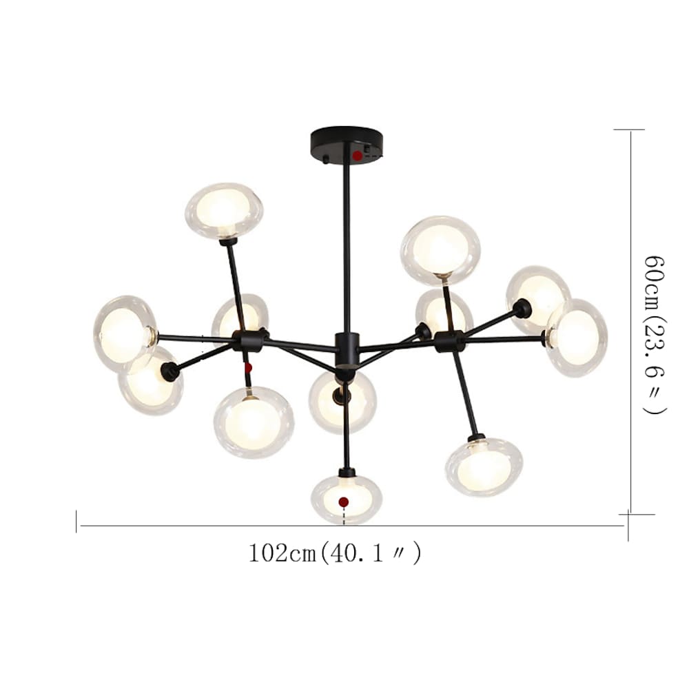 Multiwave Design Sputnik Chandelier LED Dining Room Chandeliers with 12 Bulbs