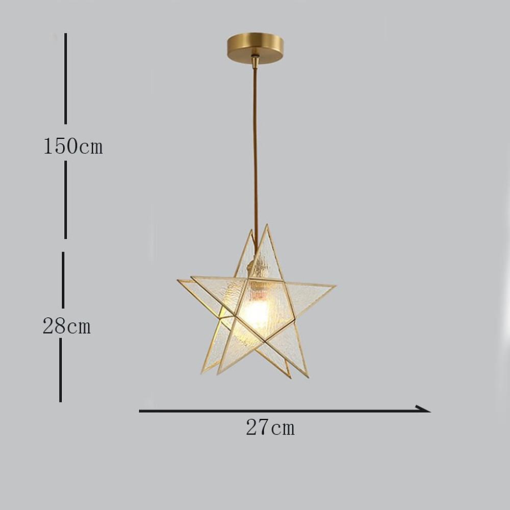 Double Star Shaped Kitchen Pendant Lights Copper Glass Pendant Lighting