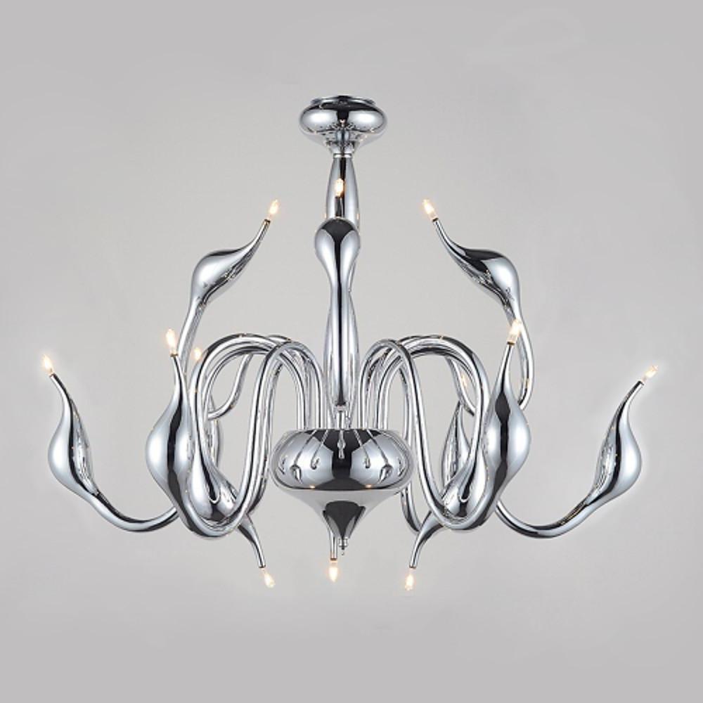 24'' Chrome Finish Modern Iron Chandelier