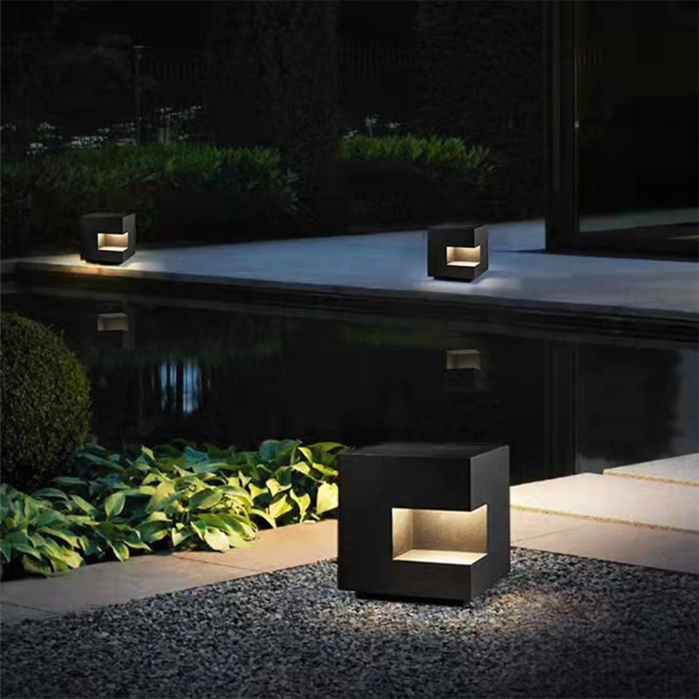 Square IP65 Waterproof LED Black Modern Outdoor Light Landscape Lighting