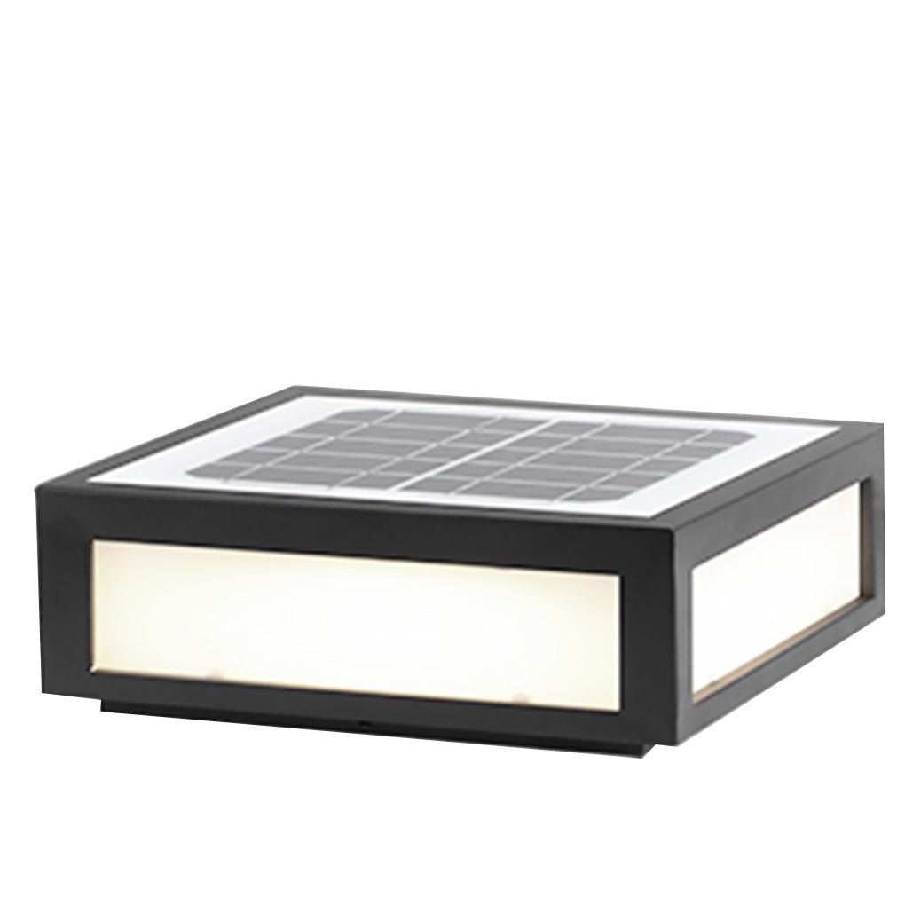 Black Square Cube Outdoor Post LED Pier Mount Light