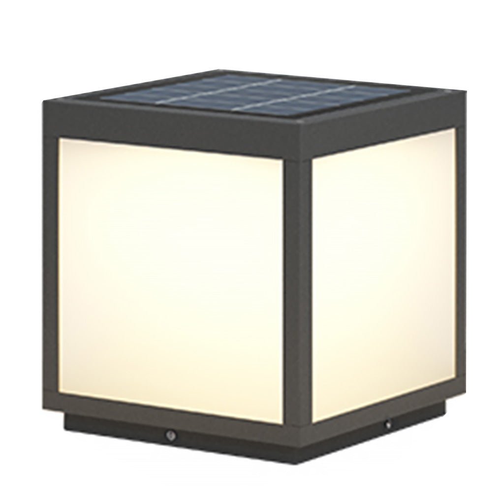 Black Square Cube Outdoor Post LED Pier Mount Light