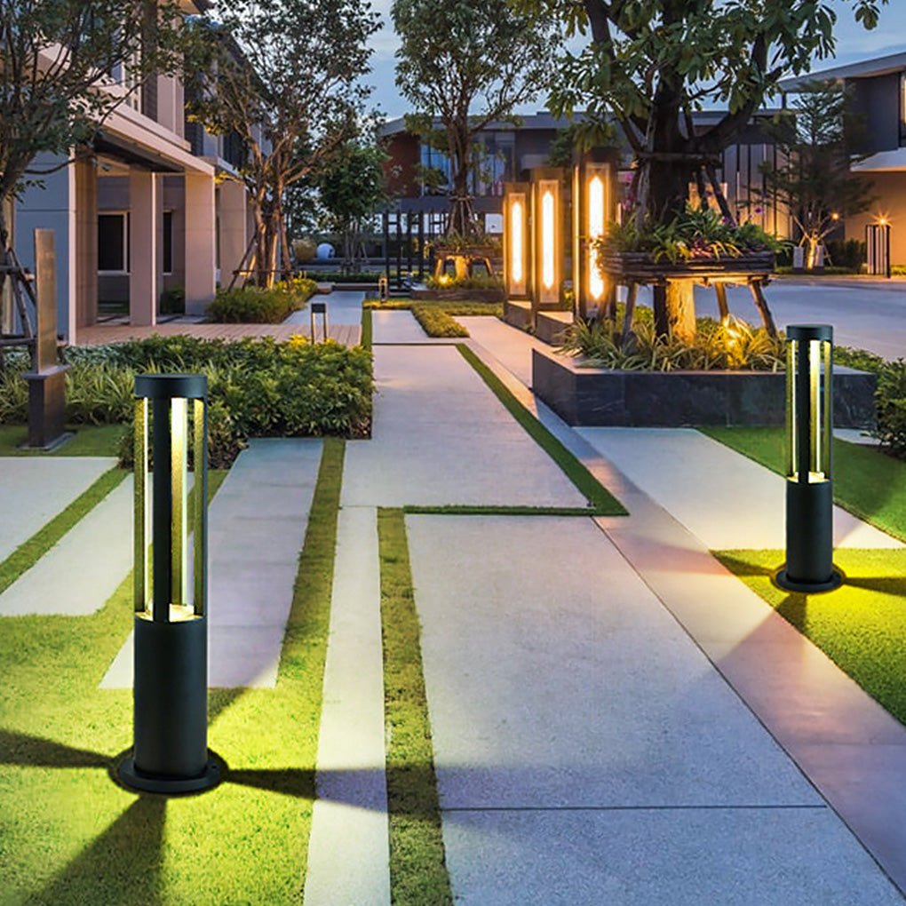 Round Strips IP65 Waterproof Black Modern Outdoor Light Pathway Lights