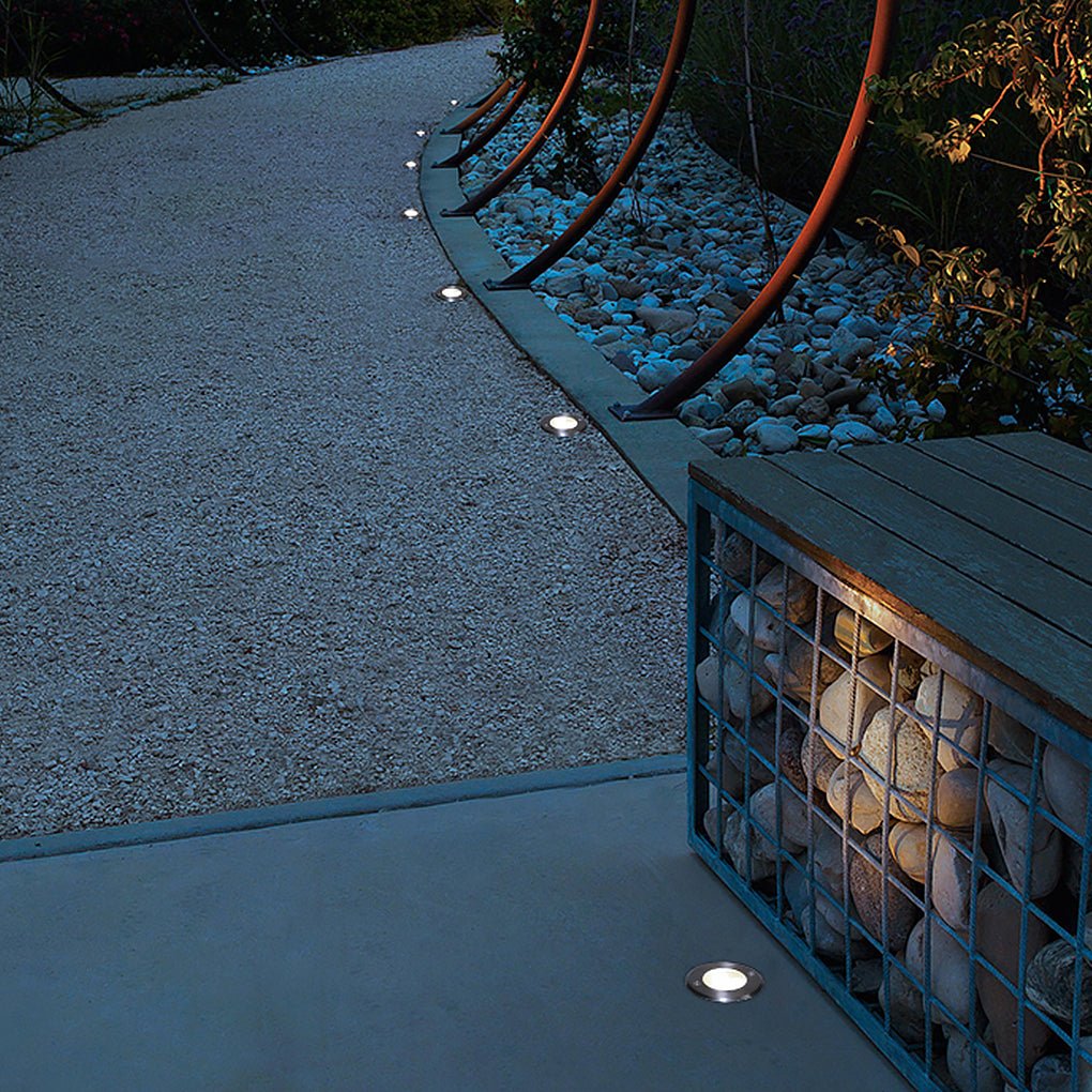 Poolside Deck Waterproof LED Chrome Recessed Well Step Lights Garden Lawn Inset Lighting