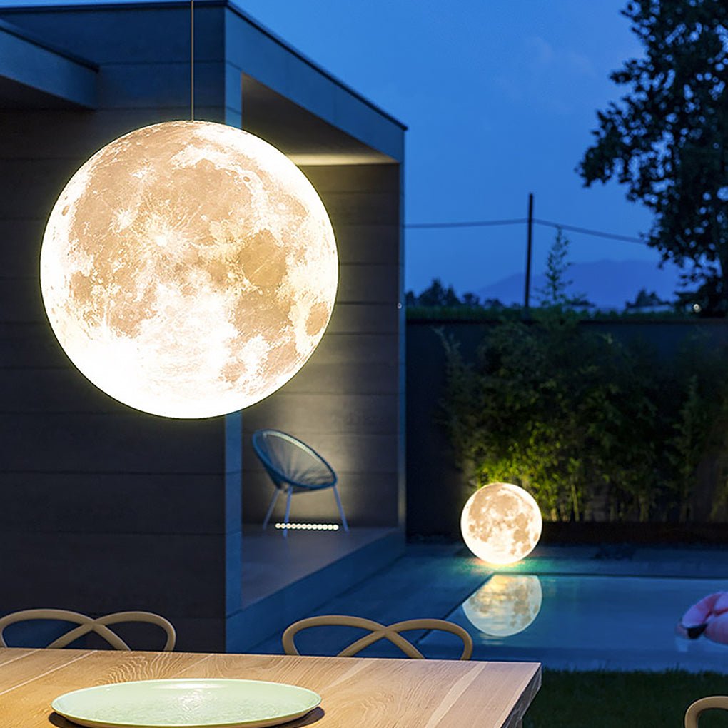 Outdoor Resin Moon Texture Chandelier Waterproof Landscape Decorative Lighting